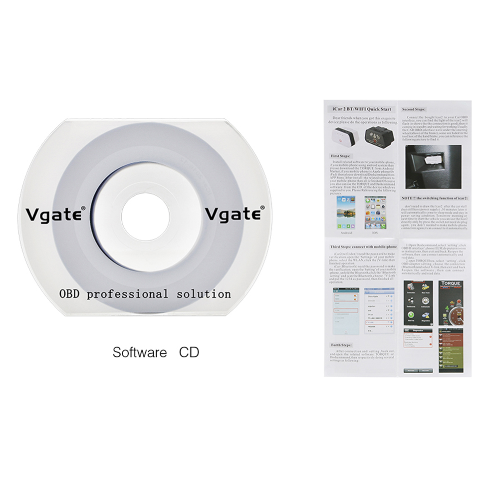 Vgate - Vgate iCar 2 WIFI OBD ELM327 Code Reader iCar2 for IOS iPhone iPad Android PC