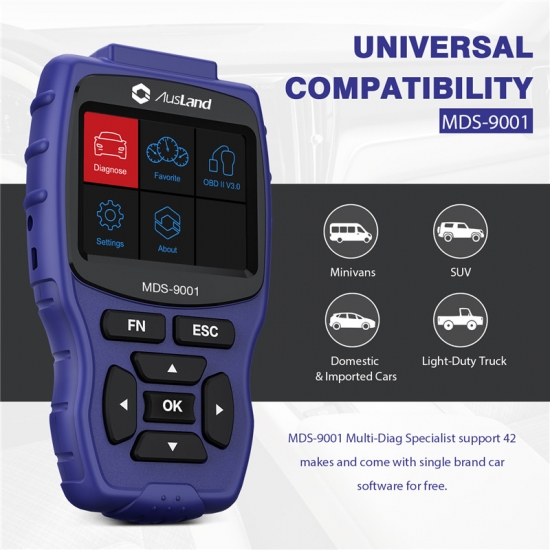 AusLand - Ausland MDS-9001 For Toyota Professional Diagnostic Scan Tool Car Diagnostic OBD2 Code Scanner