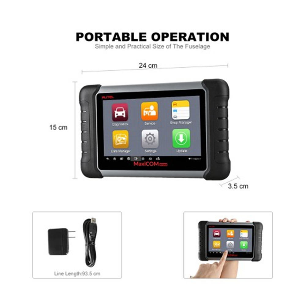 Autel - Autel MaxiCOM MK808 OBD2 Diagnostic Scan Tool with All System and Service Functions (MD802+MaxiCheck Pro)