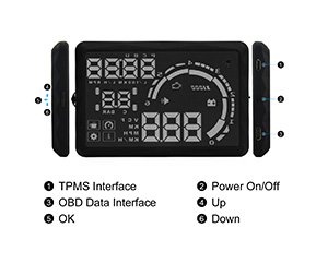 V-checker H301 HUD Head Up Display OBD II Scanner Car Engine Fault Code Reader CAN Diagnostic Scan Tool-V-checker