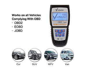 V-checker V301 EOBD OBD2 Scanner Car Engine Fault Code Reader CAN Diagnostic Scan Tool-V-checker