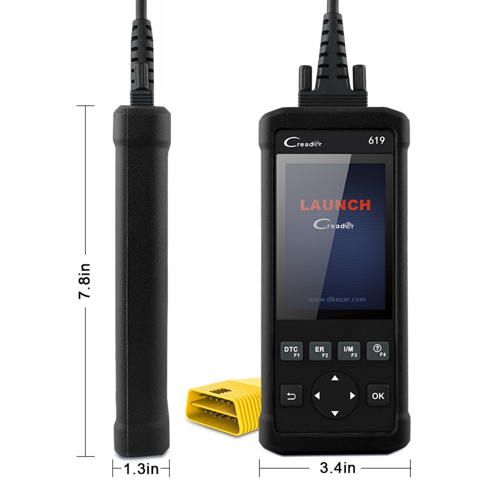Launch - Launch OBD2 Scanner CR619 Engine ABS SRS O2 Sensor Monitoring Creader Tool ODB2 Car Diangostic Tool OBD 2 Automotive Sca