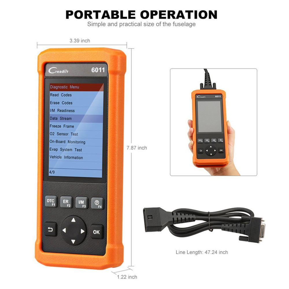 Launch - Launch CReader 6011 CR6011 OBD2 Scanner ABS SRS Code Read Auto Diagnostic Tool Car OBD 2 OBDII Automotive Autoscanner Sc