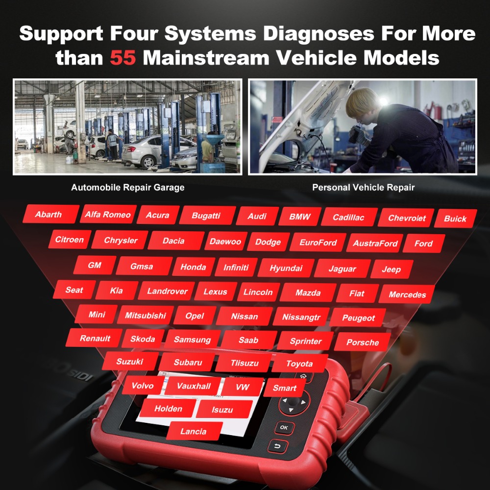 Launch - LAUNCH X431 CRP129X OBD2 Car Scanner Automotive Diagnostic Tool Auto Scan Diagnoses 4 System TPMS PK Creader VIII CRP129
