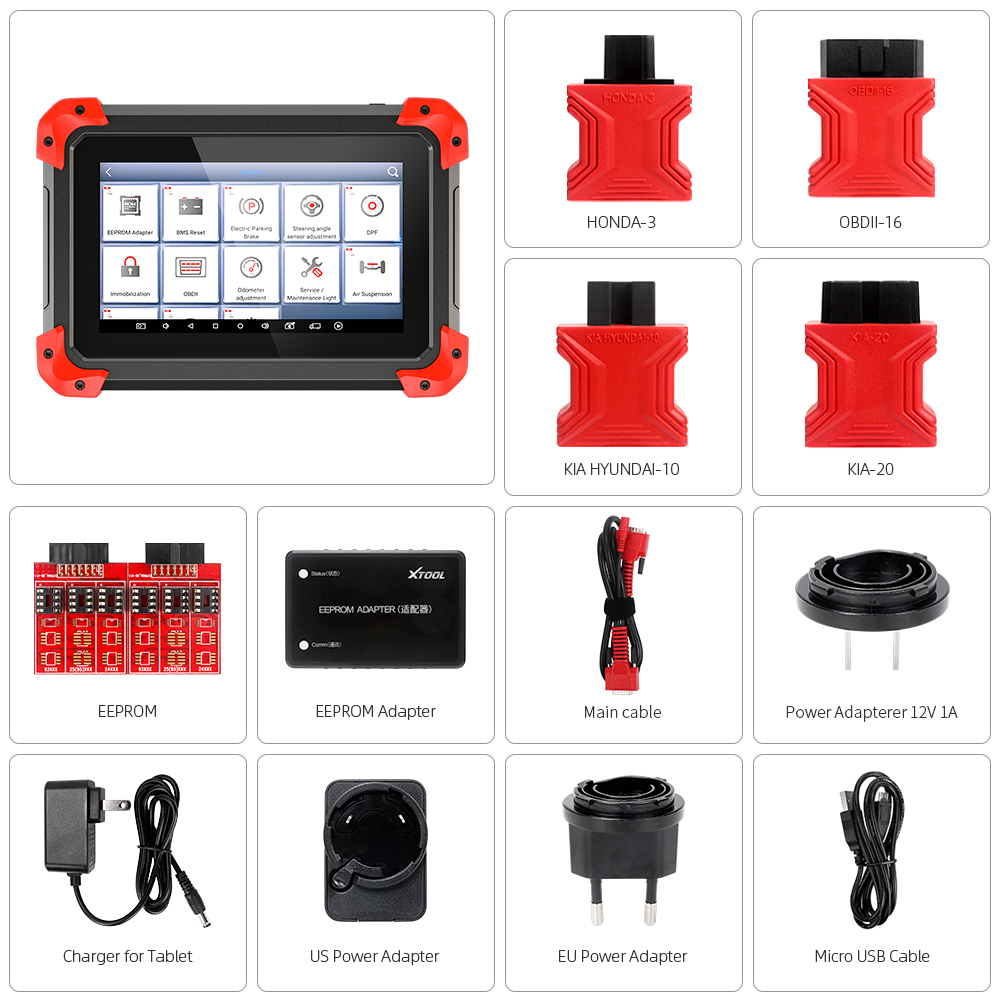 Original Brand Tool - X100 PAD OBD2 Auto Key Programmer Diagnostic Scanner Automotive Code Reader IMMO EPB DPF BMS Reset Odometer EEPROM Updat